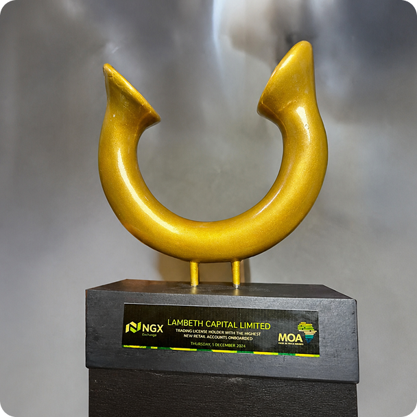NGX Made of Africa award trophy presented to Lambeth Capital Limited