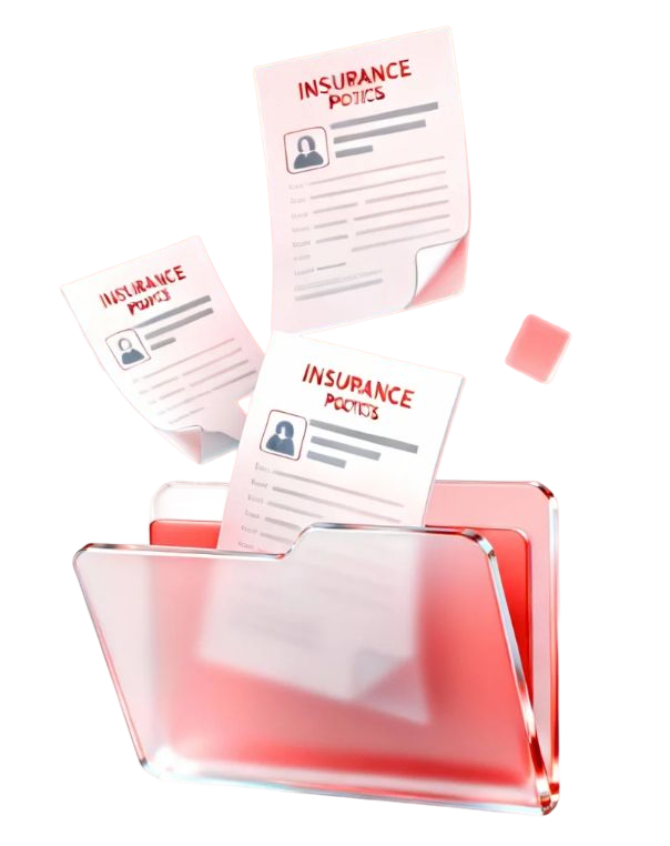 Scattered paperwork documents falling into a tray, symbolizing a paperwork-free setup